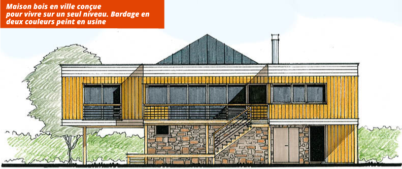 Maison bois en ville proche de la marne